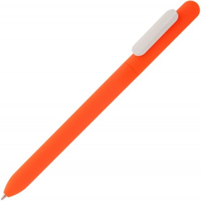 Купить Ручка шариковая Slider Soft Touch, неоново-оранжевая с белым с нанесением
