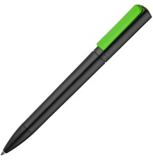 Ручка шариковая Split Black Neon, черная с зеленым