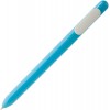Купить Ручка шариковая Slider, голубая с белым с нанесением логотипа