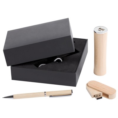 Купить Набор Wood: аккумулятор, флешка и ручка с нанесением