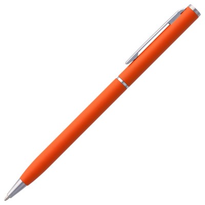 Купить Ручка шариковая Hotel Chrome, ver.2, матовая оранжевая с нанесением