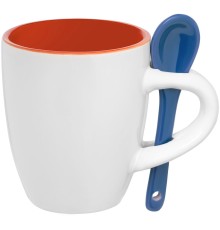 Кофейная кружка Pairy с ложкой, оранжевая с синей