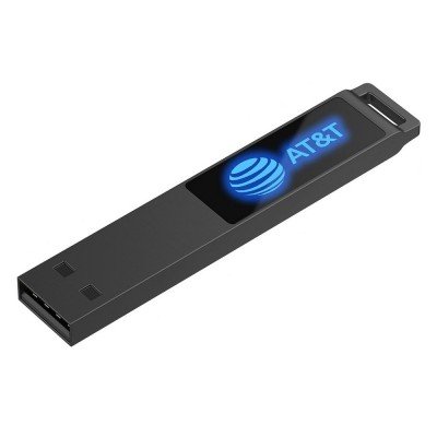 Купить Флешка markBright Black с синей подсветкой, 32 Гб с нанесением