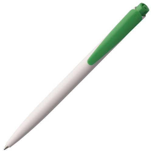Купить Ручка шариковая Senator Dart Polished, бело-зеленая с нанесением логотипа