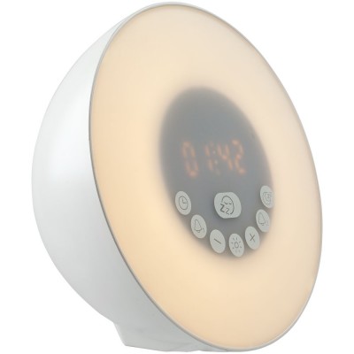 Купить Лампа-колонка dreamTime для пробуждения светом и музыкой, белая с нанесением логотипа