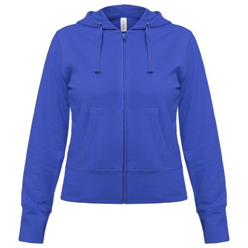 Купить Толстовка женская Hooded Full Zip ярко-синяя с нанесением логотипа
