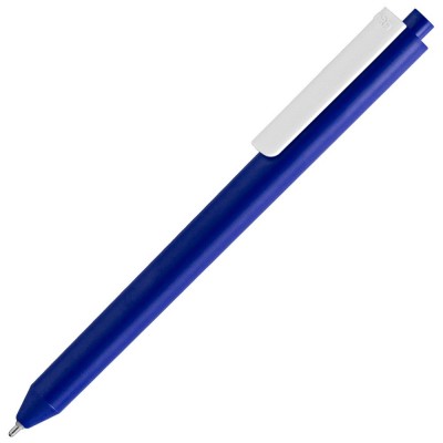 Купить Ручка шариковая Pigra P03 Mat, темно-синяя с белым с нанесением