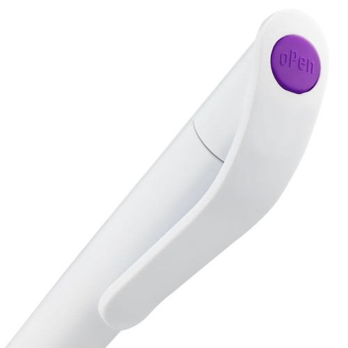 Купить Ручка шариковая Grip, белая с фиолетовым с нанесением логотипа