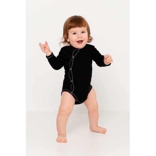 Купить Боди детское Baby Prime, черное с нанесением логотипа