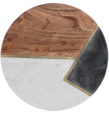 Доска сервировочная Elements, мрамор и акация, круглая