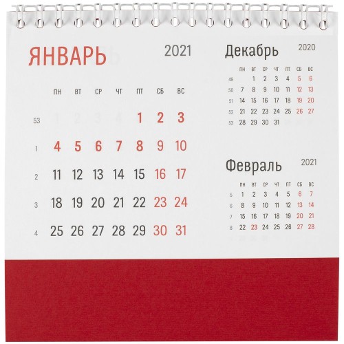 Купить Календарь настольный Nettuno, красный с нанесением логотипа