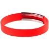 Купить Силиконовый браслет Brisky с металлической шильдой, красный с нанесением логотипа
