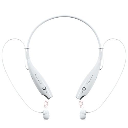 Купить Bluetooth наушники stereoBand, белые с нанесением логотипа
