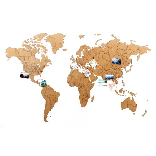 Купить Деревянная карта мира World Map True Puzzle Large, коричневая с нанесением логотипа