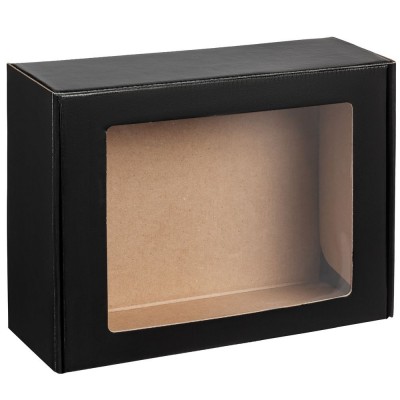 Купить Коробка с окном Visible, черная с нанесением логотипа