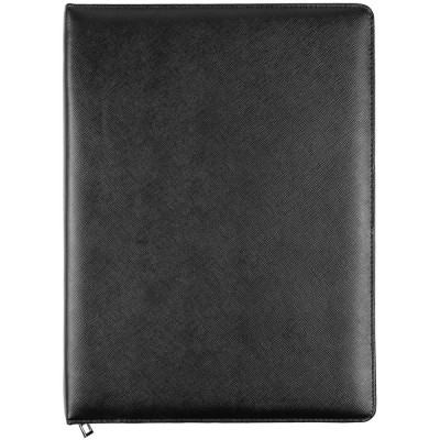 Купить Папка для документов Linen, черная с нанесением логотипа