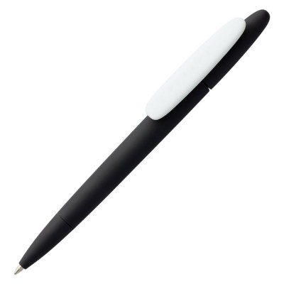 Купить Ручка шариковая Prodir DS5 TRR-P Soft Touch, черная с белым с нанесением логотипа