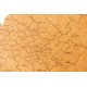 Купить Деревянная карта России с названиями городов, коричневая с нанесением логотипа