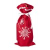 Купить Чехол для шампанского «Снежинки», красный с нанесением логотипа