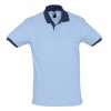 Купить Рубашка поло Prince 190, голубая с темно-синим с нанесением логотипа