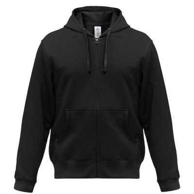 Купить Толстовка мужская Hooded Full Zip черная с нанесением логотипа