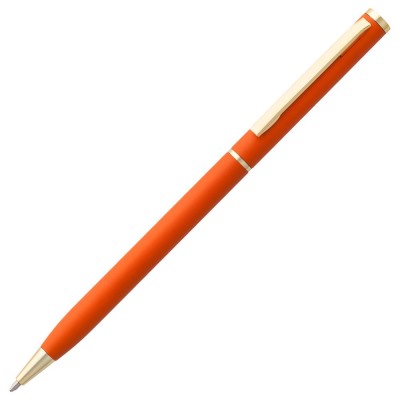 Купить Ручка шариковая Hotel Gold, ver.2, матовая оранжевая с нанесением логотипа