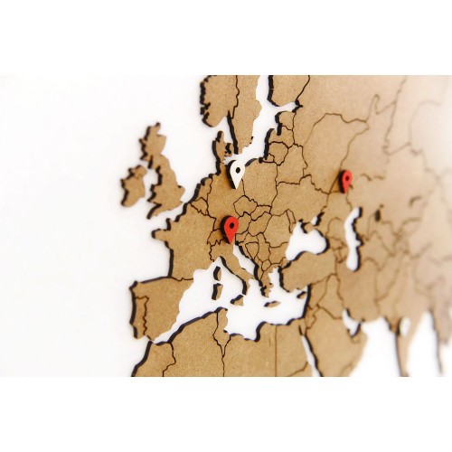 Купить Деревянная карта мира World Map True Puzzle Small, коричневая с нанесением логотипа