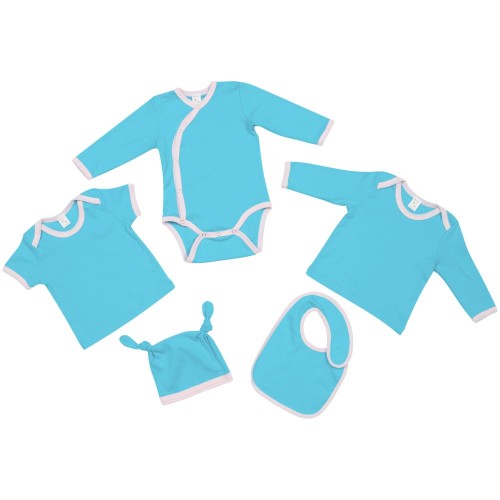 Купить Нагрудник детский Baby Prime, бирюзовый с розовым с нанесением логотипа