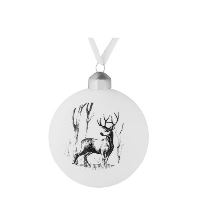Купить Елочный шар Forest, 8 см, с изображением оленя с нанесением логотипа