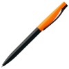 Купить Ручка шариковая Pin Special, черно-оранжевая с нанесением логотипа