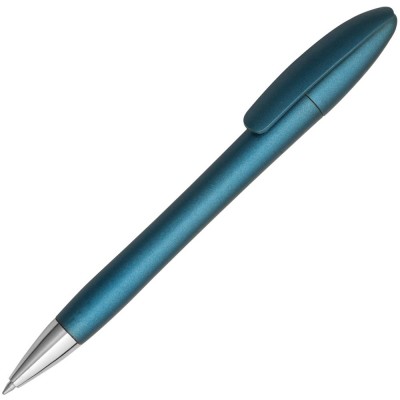 Купить Ручка шариковая Moon Metallic, синяя с нанесением логотипа
