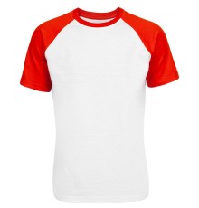 Футболка мужская T-bolka Bicolor, белая с красным