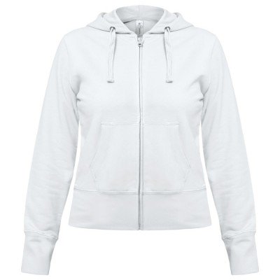Купить Толстовка женская Hooded Full Zip белая с нанесением