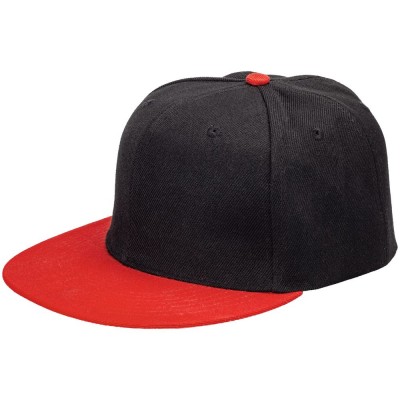 Купить Бейсболка Ben Hope с прямым козырьком, черная с красным с нанесением логотипа