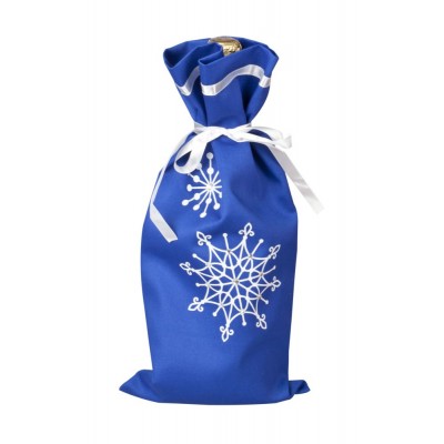 Купить Чехол для шампанского «Снежинки», синий с нанесением логотипа