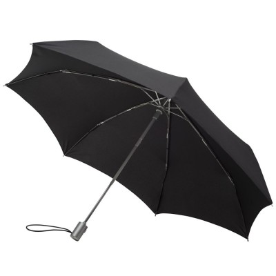 Купить Складной зонт Alu Drop, 3 сложения, 7 спиц, автомат, черный с нанесением