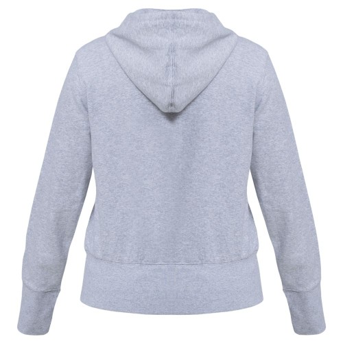 Купить Толстовка женская Hooded Full Zip серый меланж с нанесением логотипа