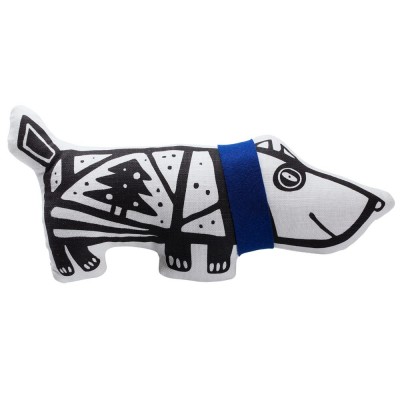 Купить Игрушка «Собака в шарфе», большая, белая с синим с нанесением логотипа