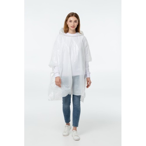 Купить Дождевик-пончо RainProof, белый с нанесением логотипа