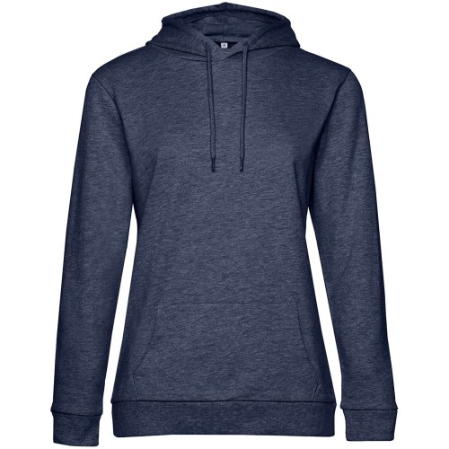 Купить Толстовка с капюшоном женская Hoodie, синий меланж с нанесением логотипа