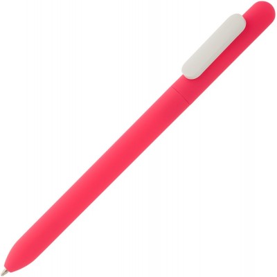 Купить Ручка шариковая Slider Soft Touch, розовая с белым с нанесением логотипа