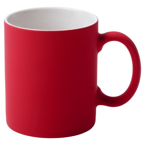Купить Кружка Sippy c покрытием софт-тач, ярко-красная с нанесением логотипа