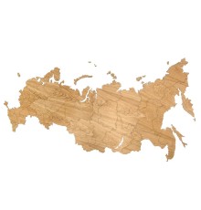 Деревянная карта России, дуб