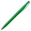 Купить Ручка шариковая Pin Soft Touch, зеленая с нанесением логотипа