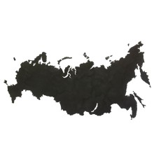 Деревянная карта России, черная