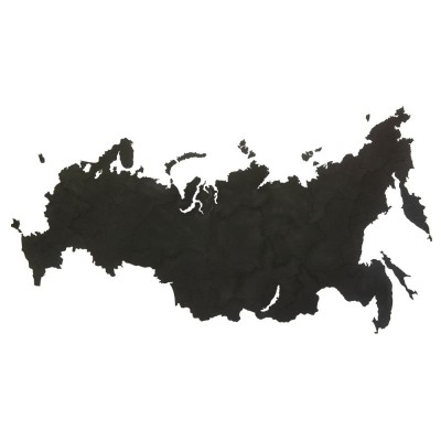 Купить Деревянная карта России, черная с нанесением