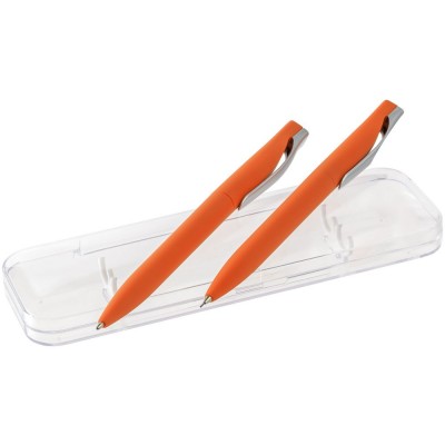 Купить Набор Pin Soft Touch: ручка и карандаш, оранжевый с нанесением