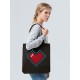 Купить Холщовая сумка Pixel Heart, черная с нанесением логотипа