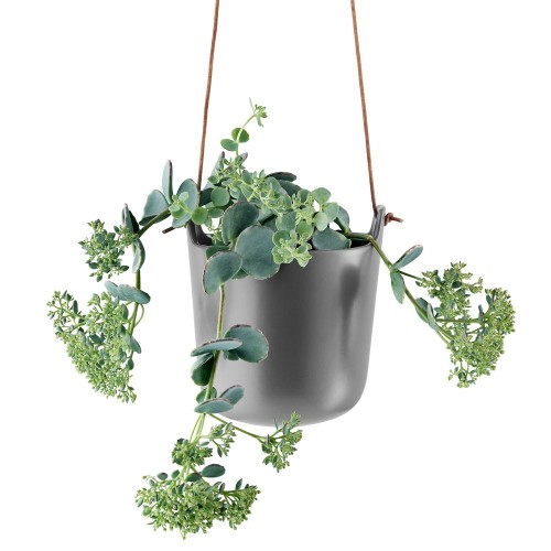 Купить Горшок для растений Flowerpot, подвесной, серый с нанесением логотипа