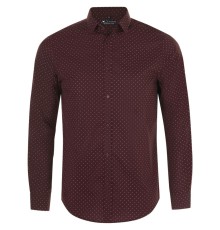 Рубашка мужская BECKER MEN, бордовая с белым